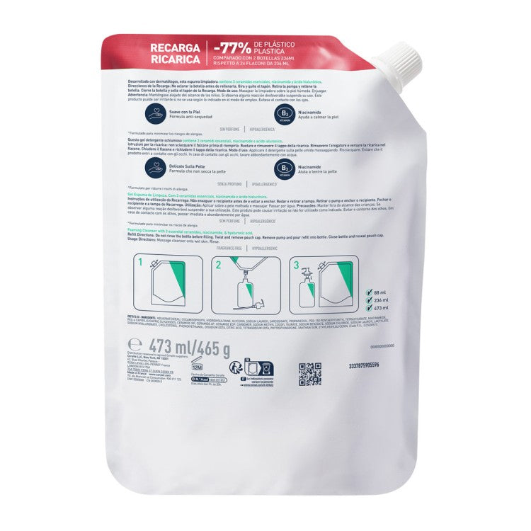 CeraVe Foaming Cleanser 473ml Refill – Normal to Oily Skin