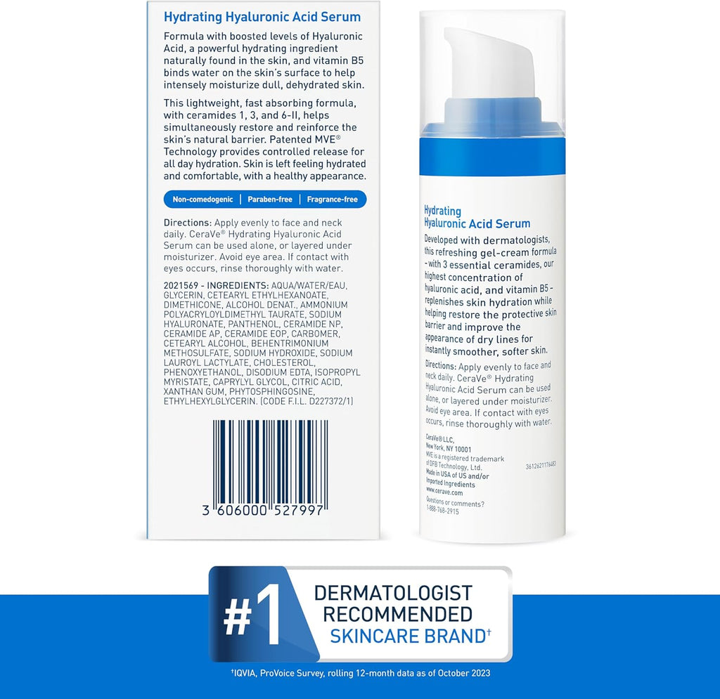 CeraVe Hyaluronic Acid Hydrating Serum – 30ml