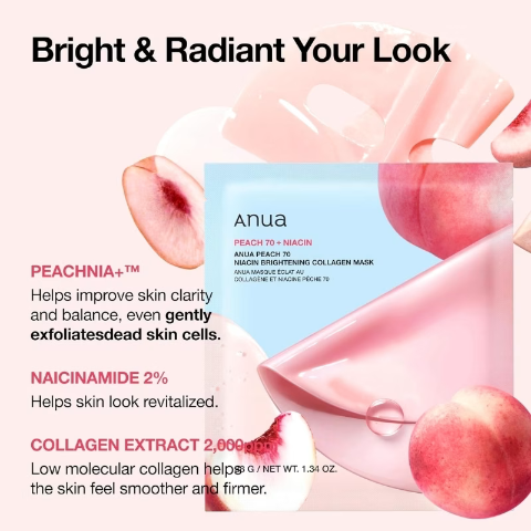 ANUA Peach 70 Niacin Brightening Collagen Mask