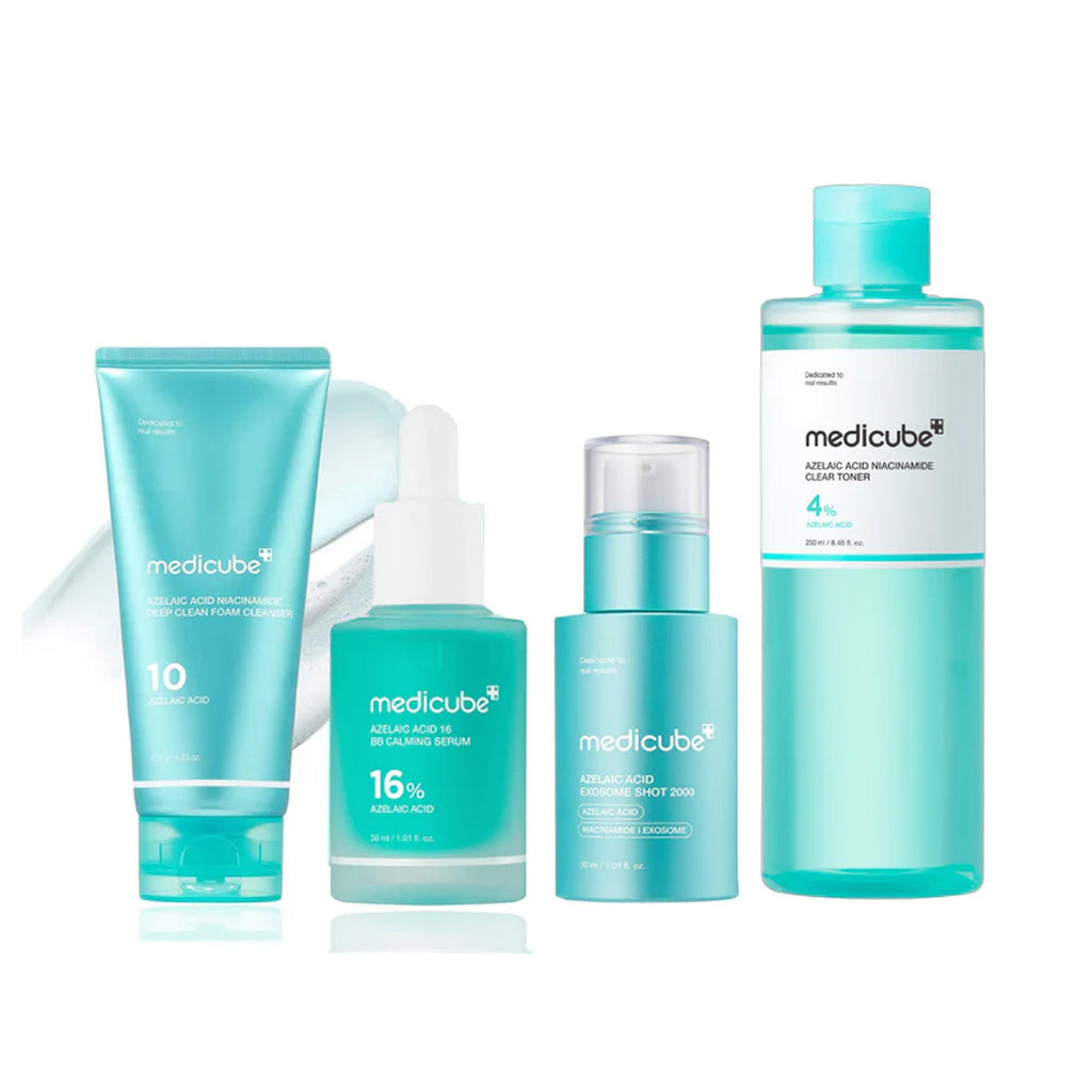 MEDICUBE Azelaic Acid Ultimate Skincare Set – Complete Pore Refining & Glass Skin Routine (4-Step System)