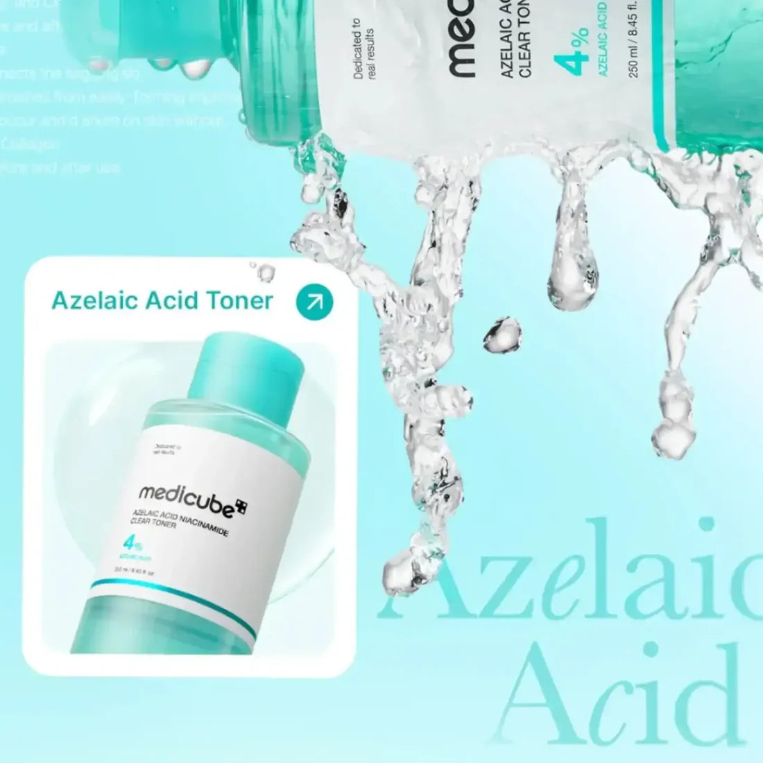 MEDICUBE Azelaic Acid Niacinamide Clear Toner – Refine & Brighten Daily- 250 ml